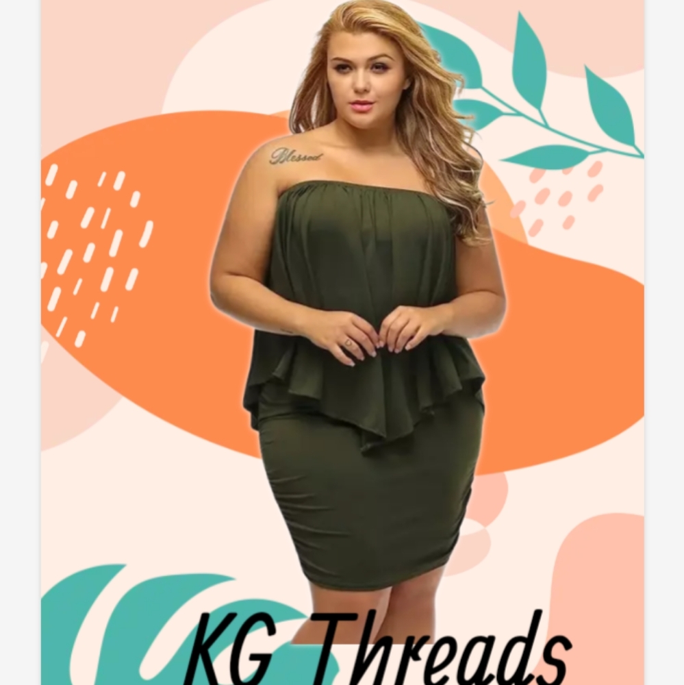 Women's Off Shoulder Dresses Ruffles Bodycon Mini Dress Army Green